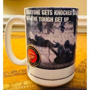 U.S. Marine Corps USMC Ceramic 15 oz Mug Cup Everyone Knocked Down Tough Get Up